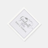 Graduierungspartei - Lila Skript Serviette (Ecke)