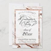 Graduierungspartei Marbleized Copper Typografie Einladung (Vorderseite)