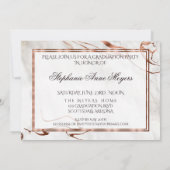 Graduierungspartei Marbleized Copper Typografie Einladung (Rückseite)
