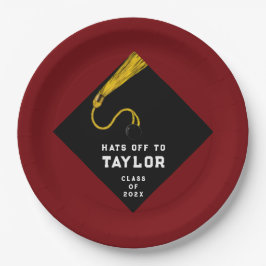 Graduierungspartei Maroon 2025 Pappteller