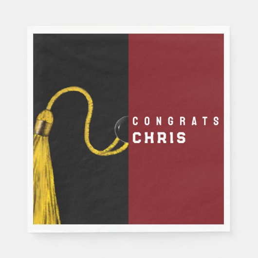 Graduierungspartei Maroon Napkins Serviette (Vorderseite)