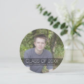 Graduierungspartei mit Foto kann die Hintergrundfa Einladung (Stehend Vorderseite)