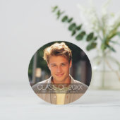 Graduierungspartei mit Foto kann die Hintergrundfa Einladung (Stehend Vorderseite)