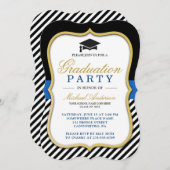 Graduierungspartei Moderne goldene Rahmen Einladung (Vorne/Hinten)