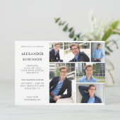 Graduierungspartei Modernes 6 Foto V2 Einladung (Stehend Vorderseite)