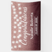Graduierungspartei Modernes Burgund & Rose Gold Om Banner (Vertikal)