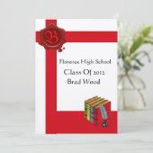 GRADUIERUNGSPARTEI, Monogramm des Siegels aus weiß Einladung (Stehend Vorderseite)