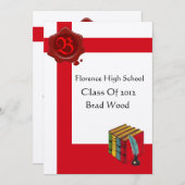 GRADUIERUNGSPARTEI, Monogramm des Siegels aus weiß Einladung (Vorne/Hinten)