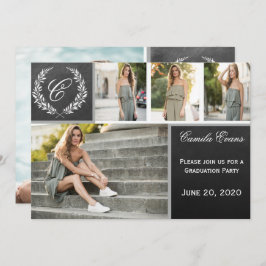 Graduierungspartei Monogramm Einladung