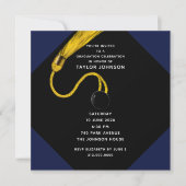 Graduierungspartei Navy Blue Einladung (Vorderseite)