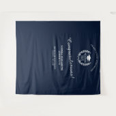 Graduierungspartei Navy Blue Laurel Wreath Hinterg Wandteppich (Vorderseite (Horizontal))