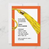 Graduierungspartei Orange Einladungen (Vorderseite)