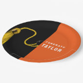 Graduierungspartei Orange Paper Teller (Schrägansicht)