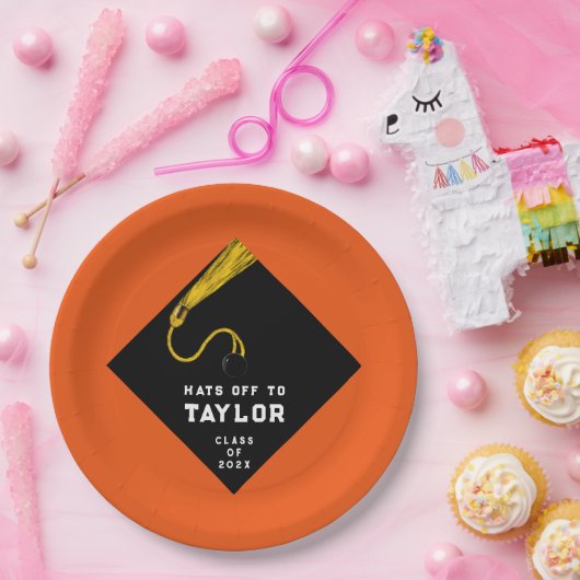 Graduierungspartei Orange Pappteller (Party)