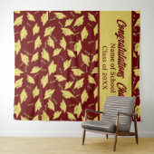 Graduierungspartei Personalisiertes Foto Op Maroon Wandteppich (Beispiel (Horizontal))