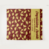 Graduierungspartei Personalisiertes Foto Op Maroon Wandteppich (Vorderseite (Horizontal))