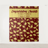 Graduierungspartei Personalisiertes Foto Op Maroon Wandteppich (Vorderseite)