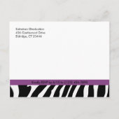 Graduierungspartei Postkarte Zebra Stripe Violet (Rückseite)