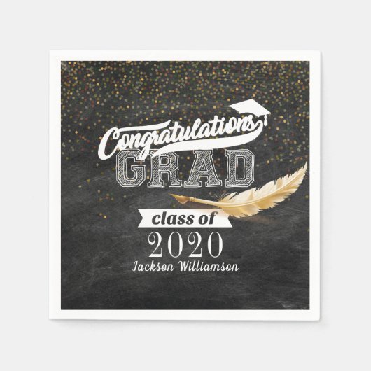 Graduierungspartei Retro-Chalkboard Personalisiert Serviette (Vorderseite)