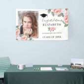 Graduierungspartei Rosa Aquarellfarben Foto Banner (Messeveranstaltung)