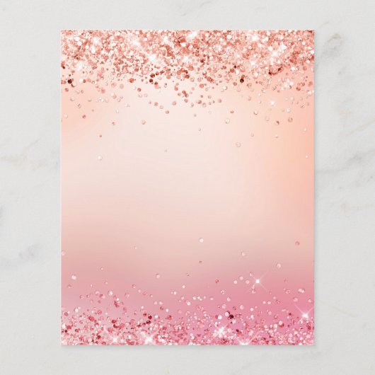 Graduierungspartei Rosa Rosa Gold Einladung Flyer (Hinten)