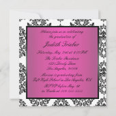 Graduierungspartei Rosa und Schwarze Damaskus Einladung (Rückseite)