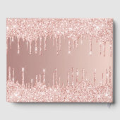 Graduierungspartei Rose Gold rosa Tropfen Name Gästebuch (Rückseite)