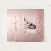 Graduierungspartei Rose Goldenes Rosa Foto Wandteppich (Vorderseite (Horizontal))