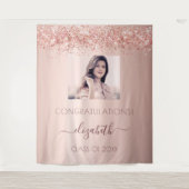 Graduierungspartei Rose Goldenes Rosa Foto Wandteppich (Vorderseite)