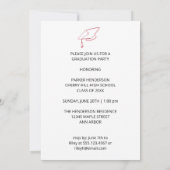 Graduierungspartei Rotes und Weißes Foto Einladung (Rückseite)