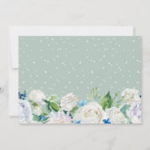 Graduierungspartei Sage Green Blue White Floral Einladung (Rückseite)