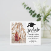 Graduierungspartei | Save the Date Foto Postkarte (Stehend Vorderseite)
