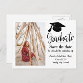 Graduierungspartei | Save the Date Foto Postkarte (Vorne/Hinten)