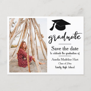 Graduierungspartei Save the Date Graduate Foto Postkarte