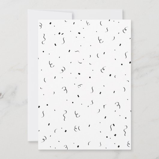 Graduierungspartei Schwarz + Weiß Moderne Typograf Einladung (Rückseite)