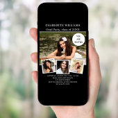 Graduierungspartei Schwarz-weißes Foto Collage Einladung