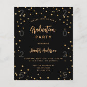 Graduierungspartei Schwarze Sterne Haushaltseinlad (Vorderseite)