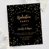 Graduierungspartei Schwarze Sterne Haushaltseinlad Flyer