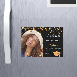 Graduierungspartei Schwarzes Foto Save the Date Ka Magneteinladung