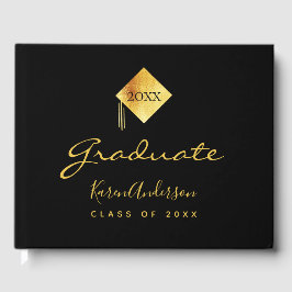 Graduierungspartei schwarzes Gold Gästebuch