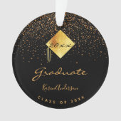 Graduierungspartei schwarzes Gold Ornament (Vorderseite)