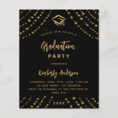 Graduierungspartei Schwarzes Gold-Sterne-Einladung Flyer (Vorne)