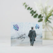Graduierungspartei Son Glückwunsch Postkarte (Stehend Vorderseite)