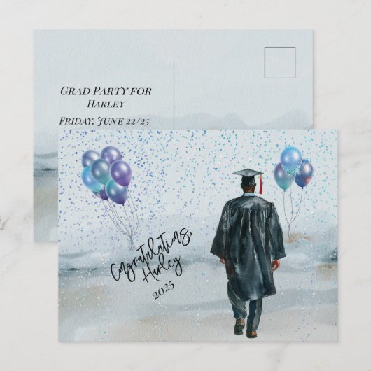 Graduierungspartei Son Glückwunsch Postkarte (Vorne/Hinten)