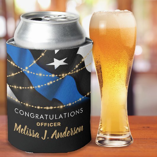 Graduierungspartei Thin Blue Line für Polizeibeamt Dosenkühler