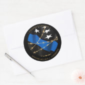 Graduierungspartei Thin Blue Line Runder Aufkleber (Umschlag)