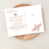 Graduierungspartei | Vogel Boho Folk Art Ankündigungspostkarte