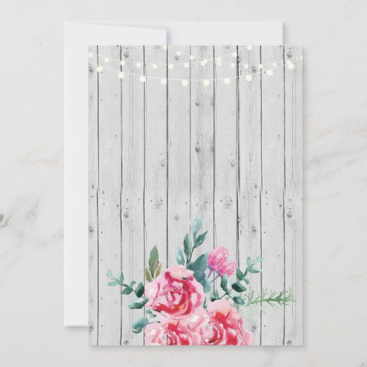 Graduierungspartei Wasserfarben Blumenholz Einladu Einladung (Rückseite)