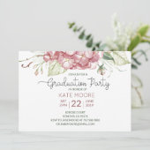 Graduierungspartei Wasserfarbenflorale Einladung (Stehend Vorderseite)
