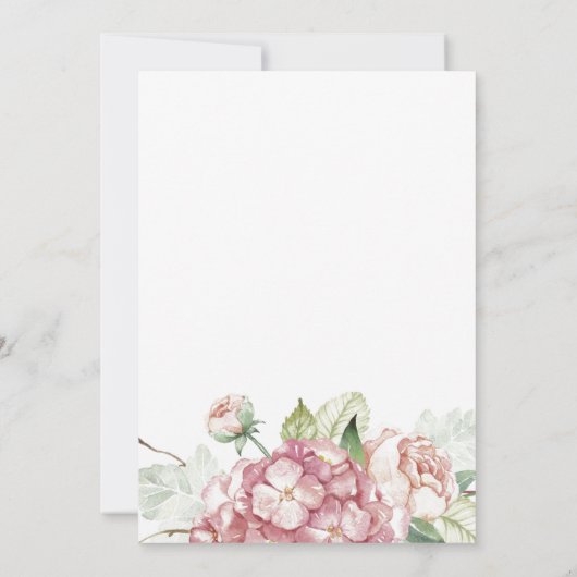 Graduierungspartei Wasserfarbenflorale Einladung (Rückseite)